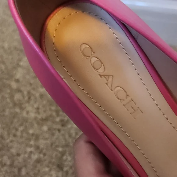 Coach Red Block Heel Women's Shoes - Picture 4 of 7